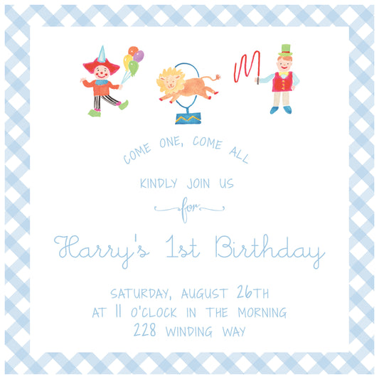 Come One, Come All Circus Invitation