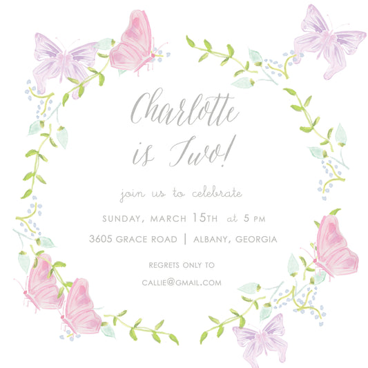 Butterfly Garden Invitation