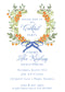Orange Wreath Invitation with Ribbon