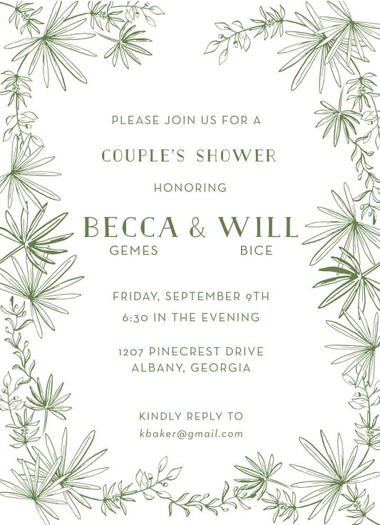 Palm Frond Invitation