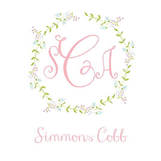 Monogram Flower Wreath Enclosure Card