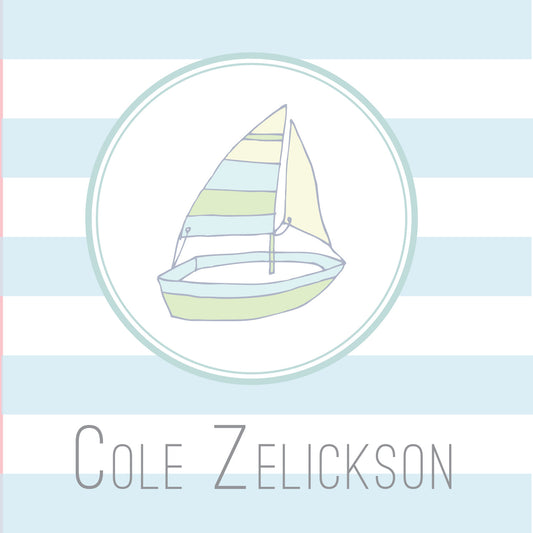 Striped Sailboat Enclosure Card