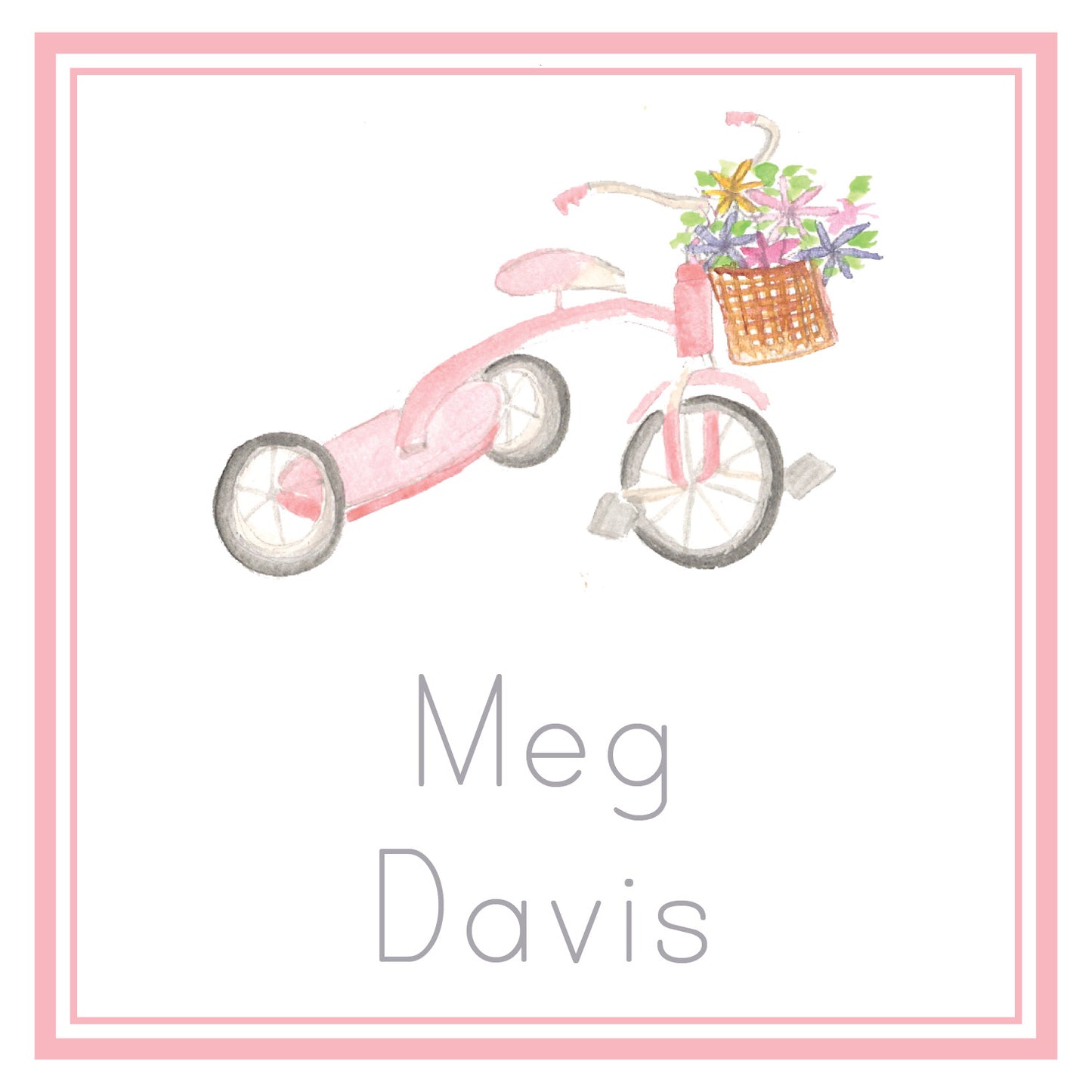 Pink Tricycle Enclosure Card