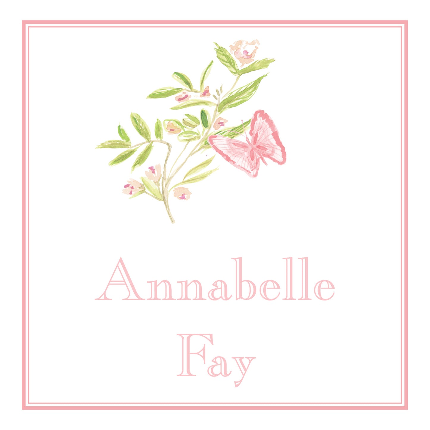 Pink Butterfly Border Enclosure Card