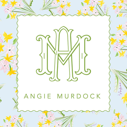 Daisy Monogram Enclosure Card