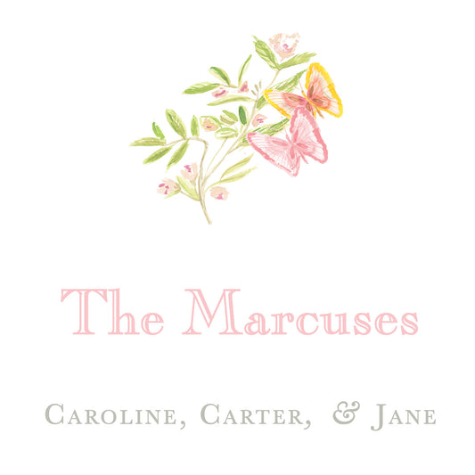 Pink Butterfly Border Enclosure Card