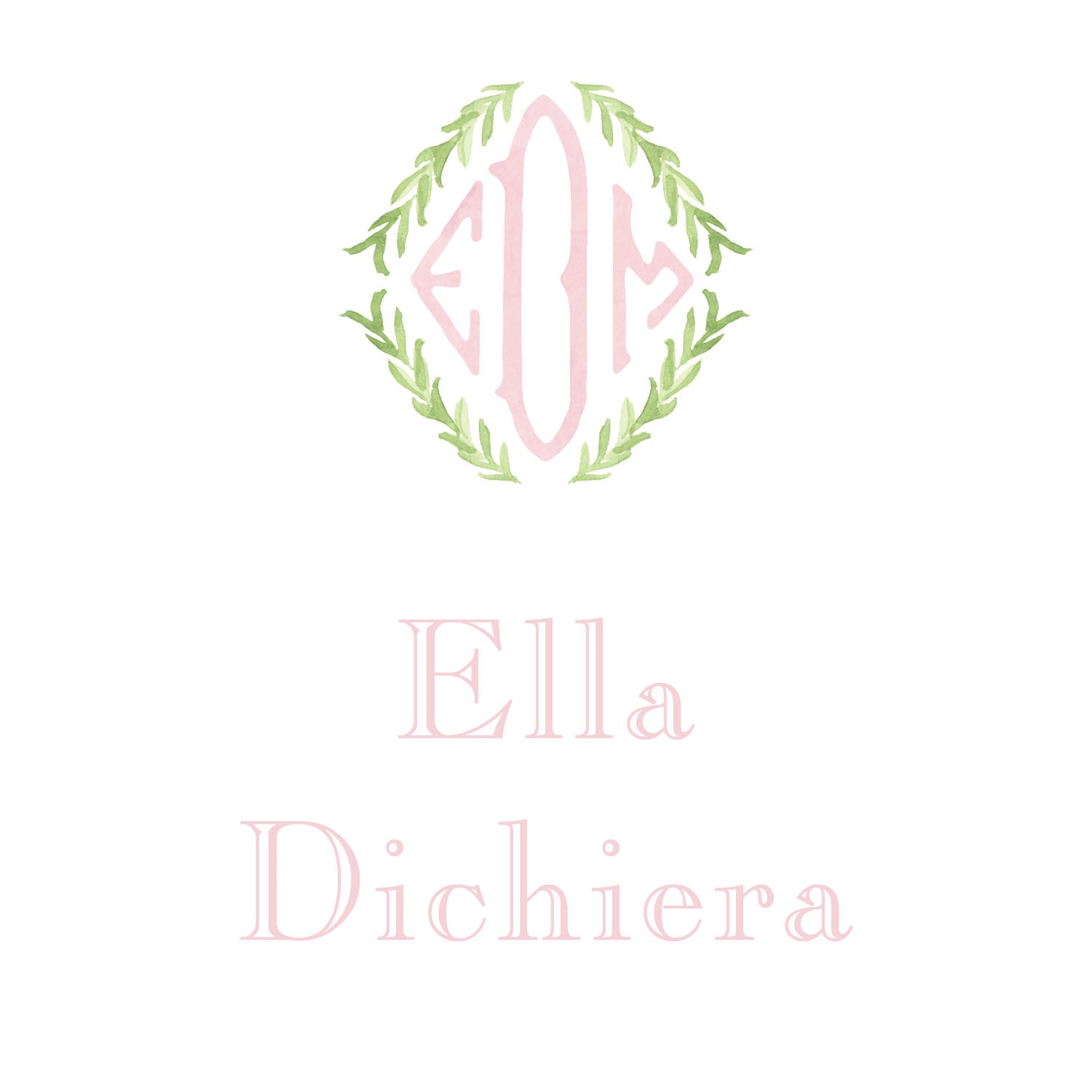 Pink Watercolor Monogram Enclosure Card