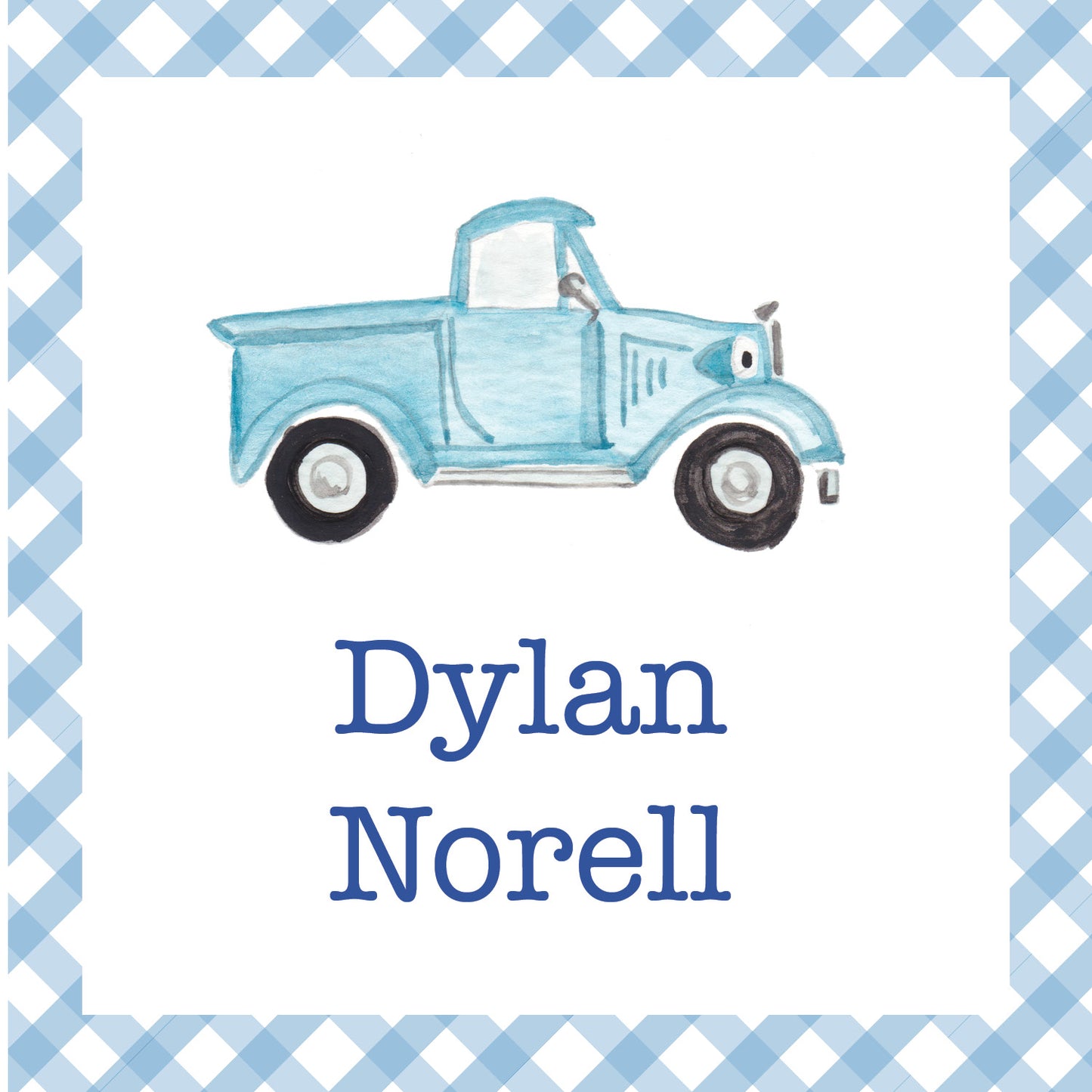 Little Blue Truck Enclosure Card
