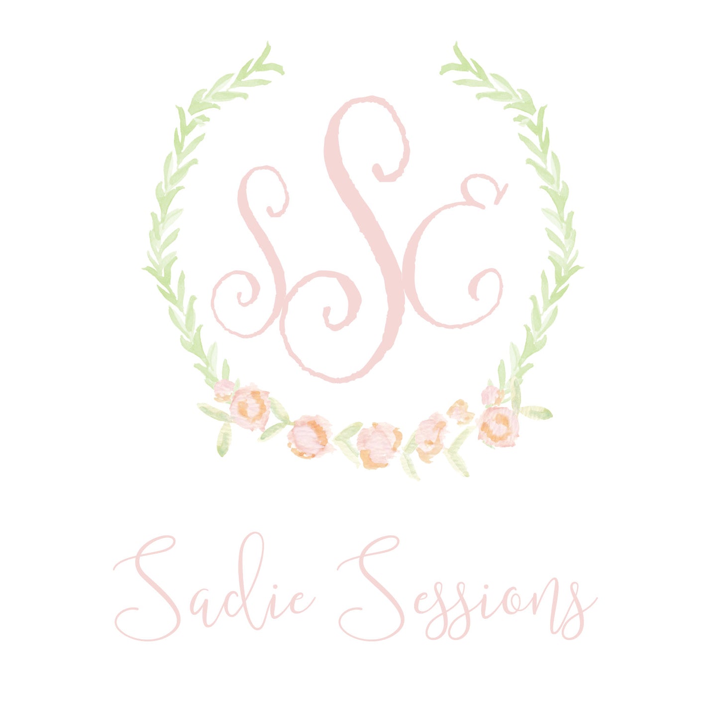 Sweet Rose Monogram Enclosure Card