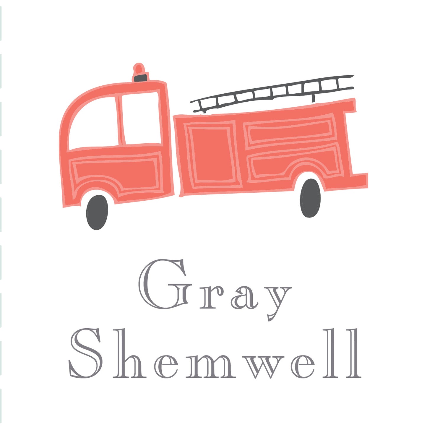 Fire Truck Enclosure Card