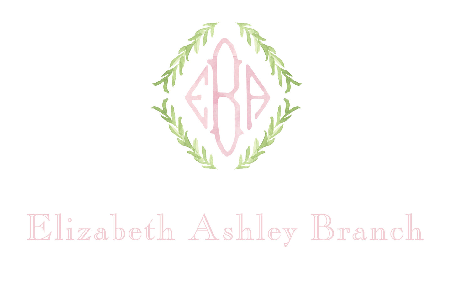Watercolor Monogram Enclosure Card