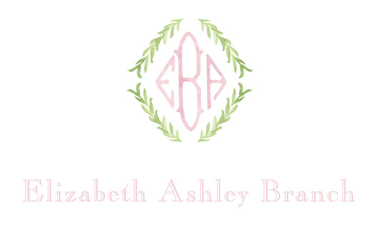 Watercolor Monogram Enclosure Card