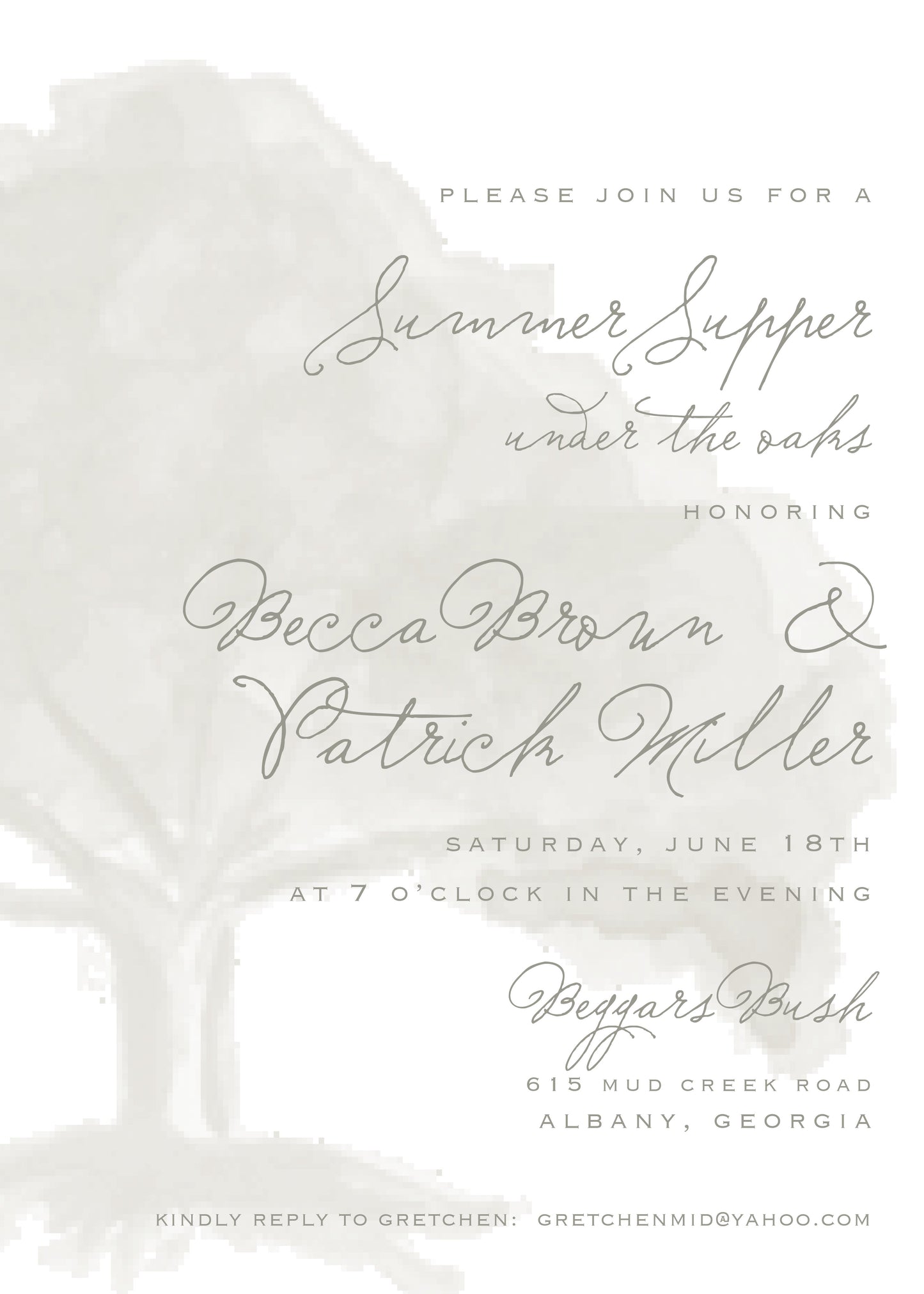 Oak Shadow Invitation