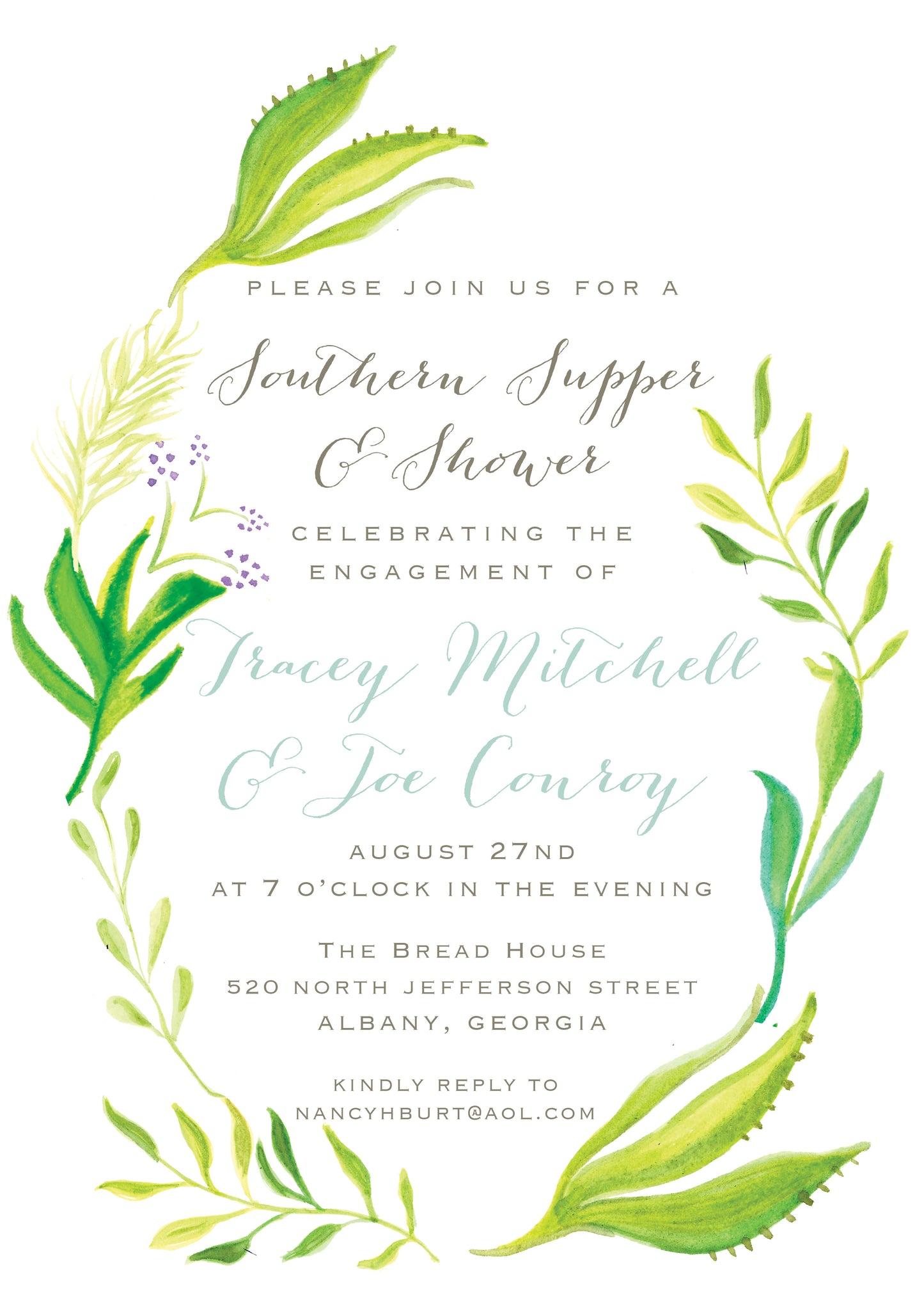 Watercolor Foliage Invitation
