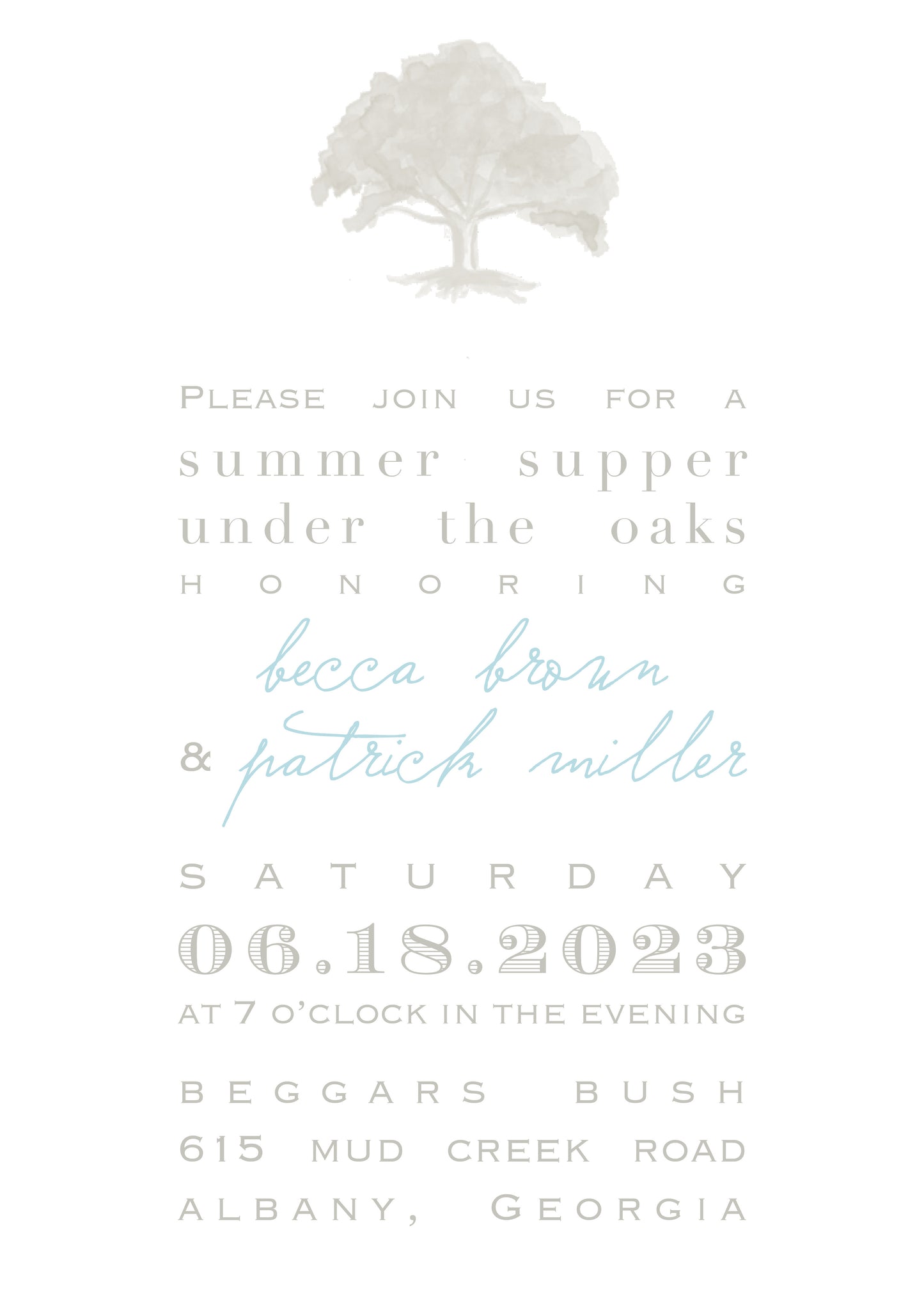 Simple Oak Invitation