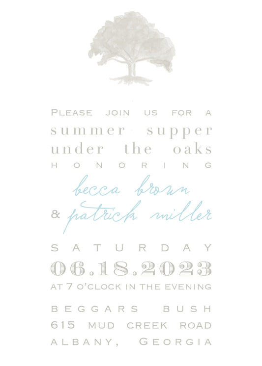 Simple Oak Invitation