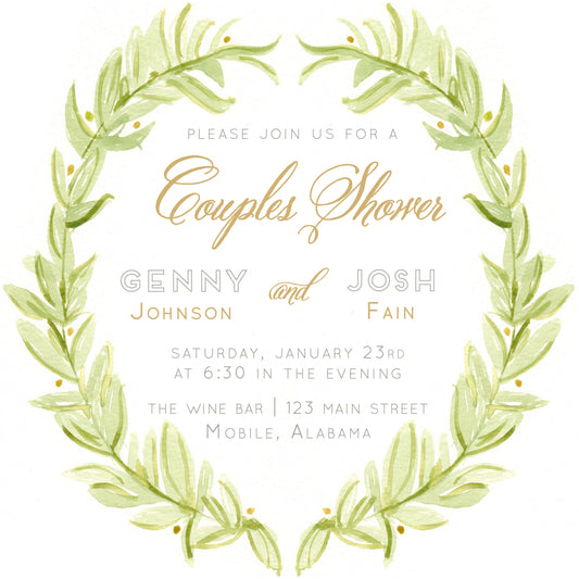 Olive Wreath Invitation