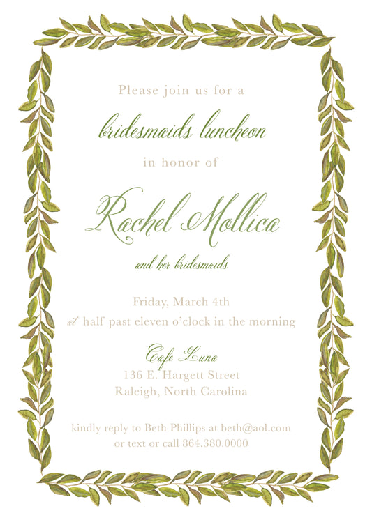 Magnolia Leaf Invitation