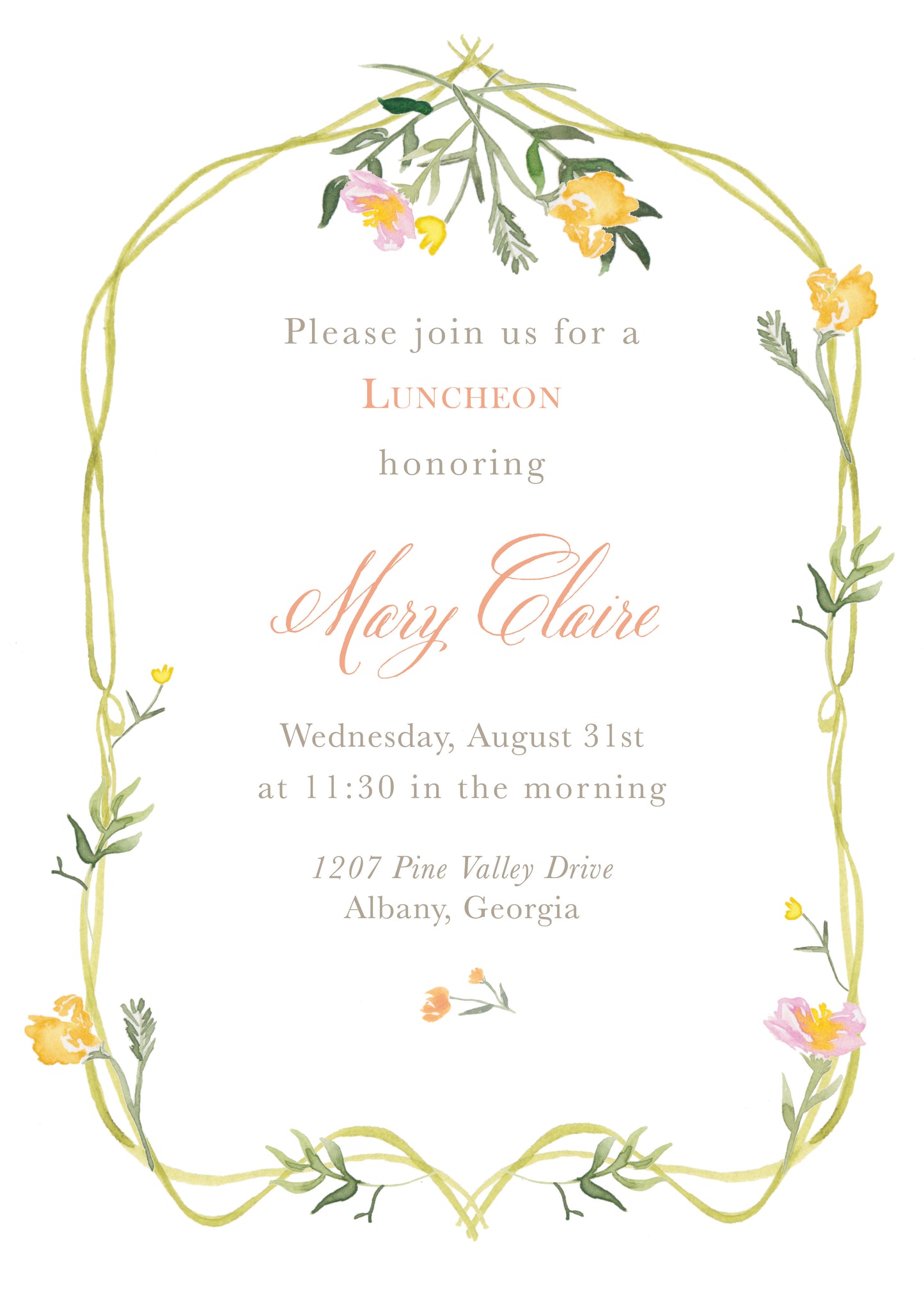 Flower Wreath Invitation