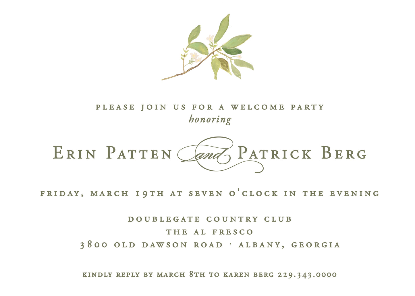Dogwood Sprig Invitation