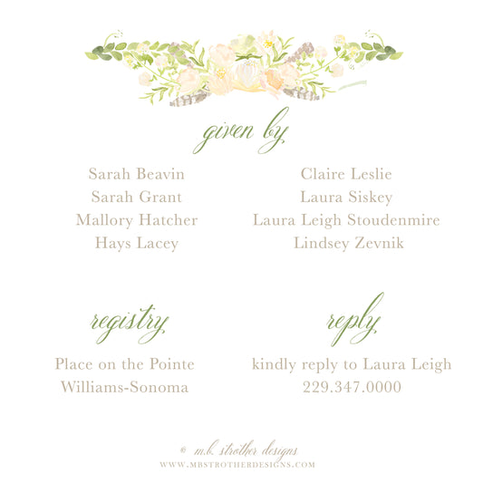 Boxwood Garland Square Invitation
