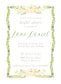 Boxwood, Feather, & Floral Invitation