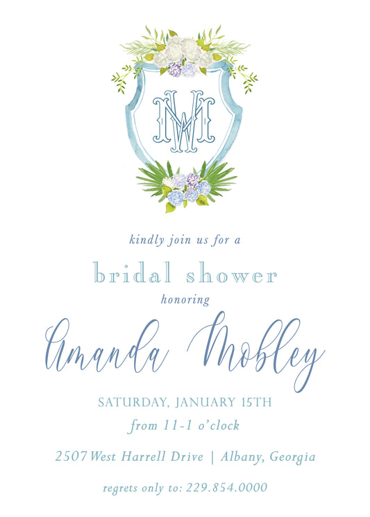 Hydrangea Crest Invitation