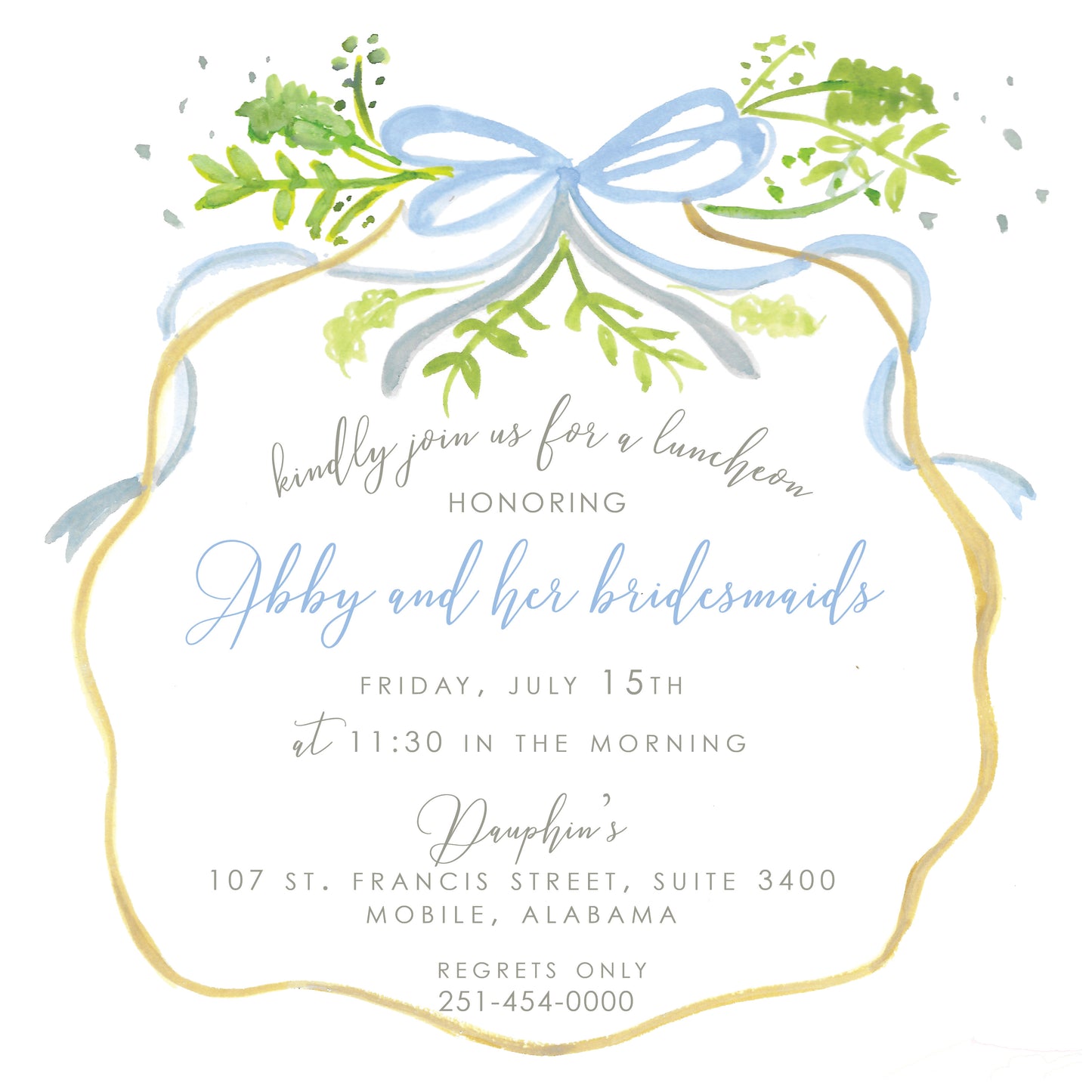 Blue Ribbon Invitation