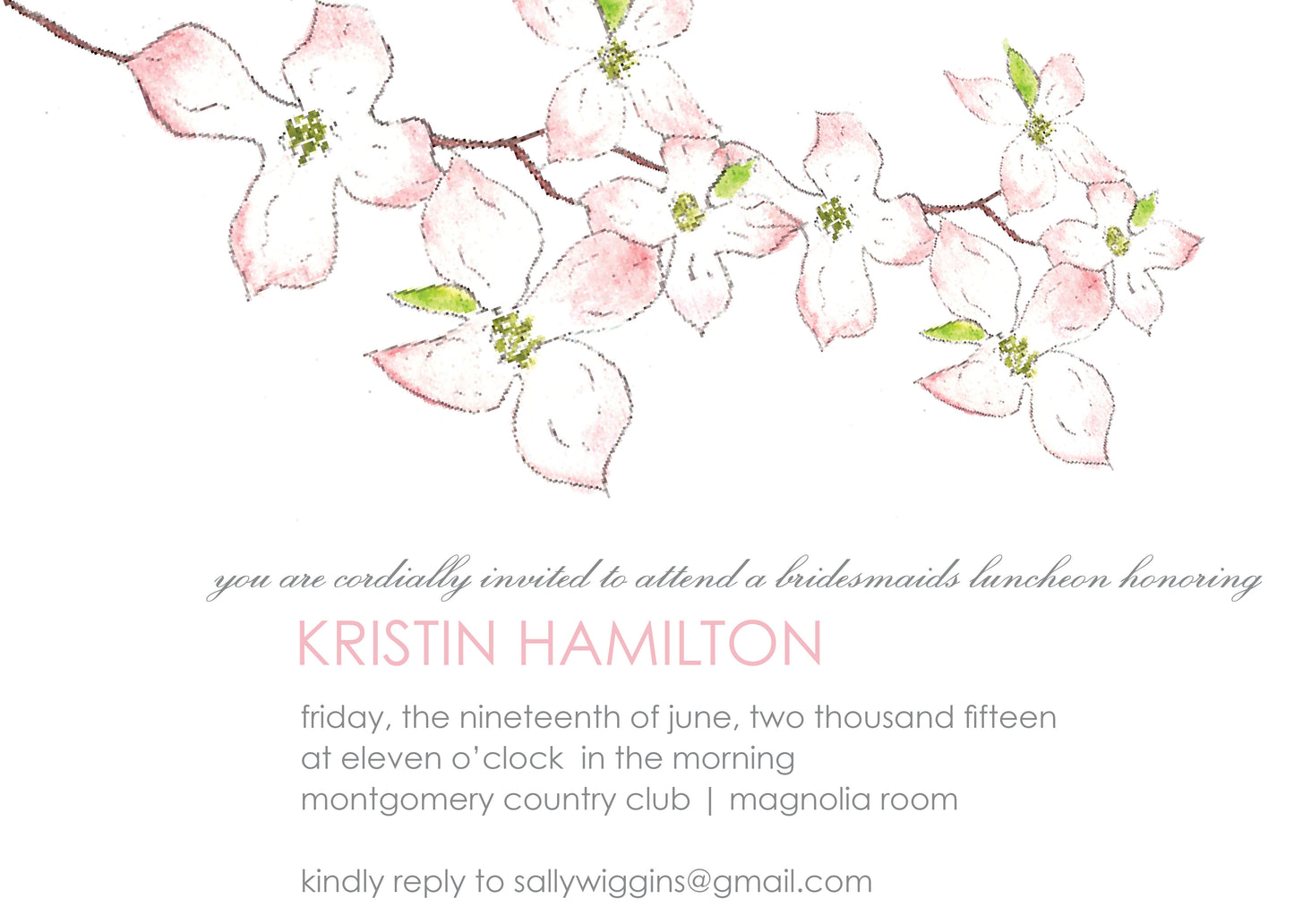 Pink Dogwood Invitation