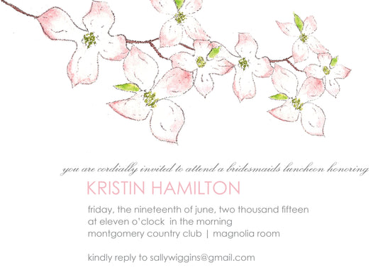 Pink Dogwood Invitation