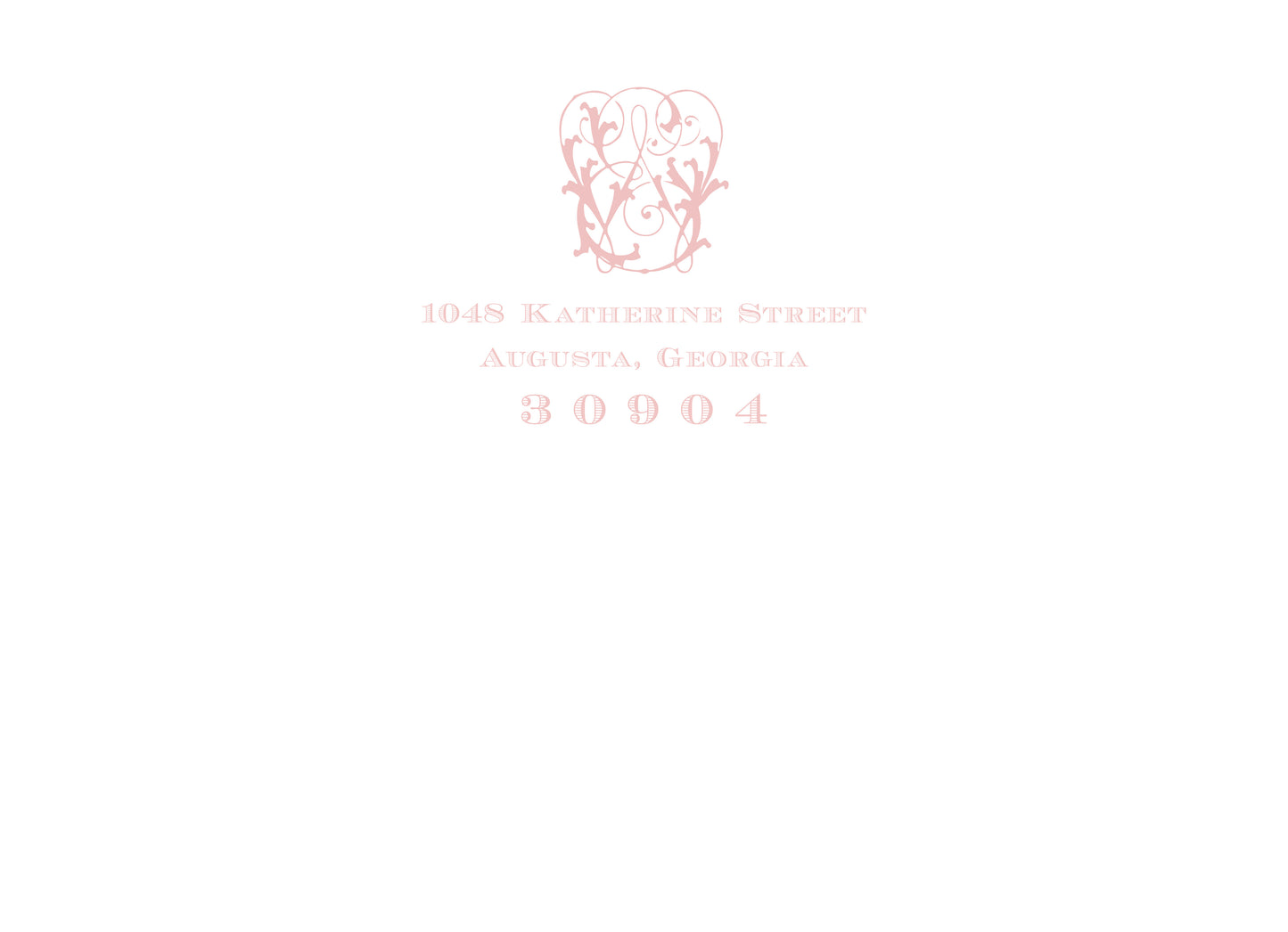 PInk Monogram Birth Announcement
