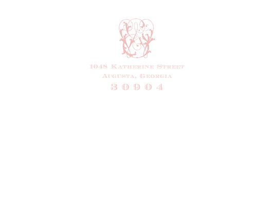 PInk Monogram Birth Announcement