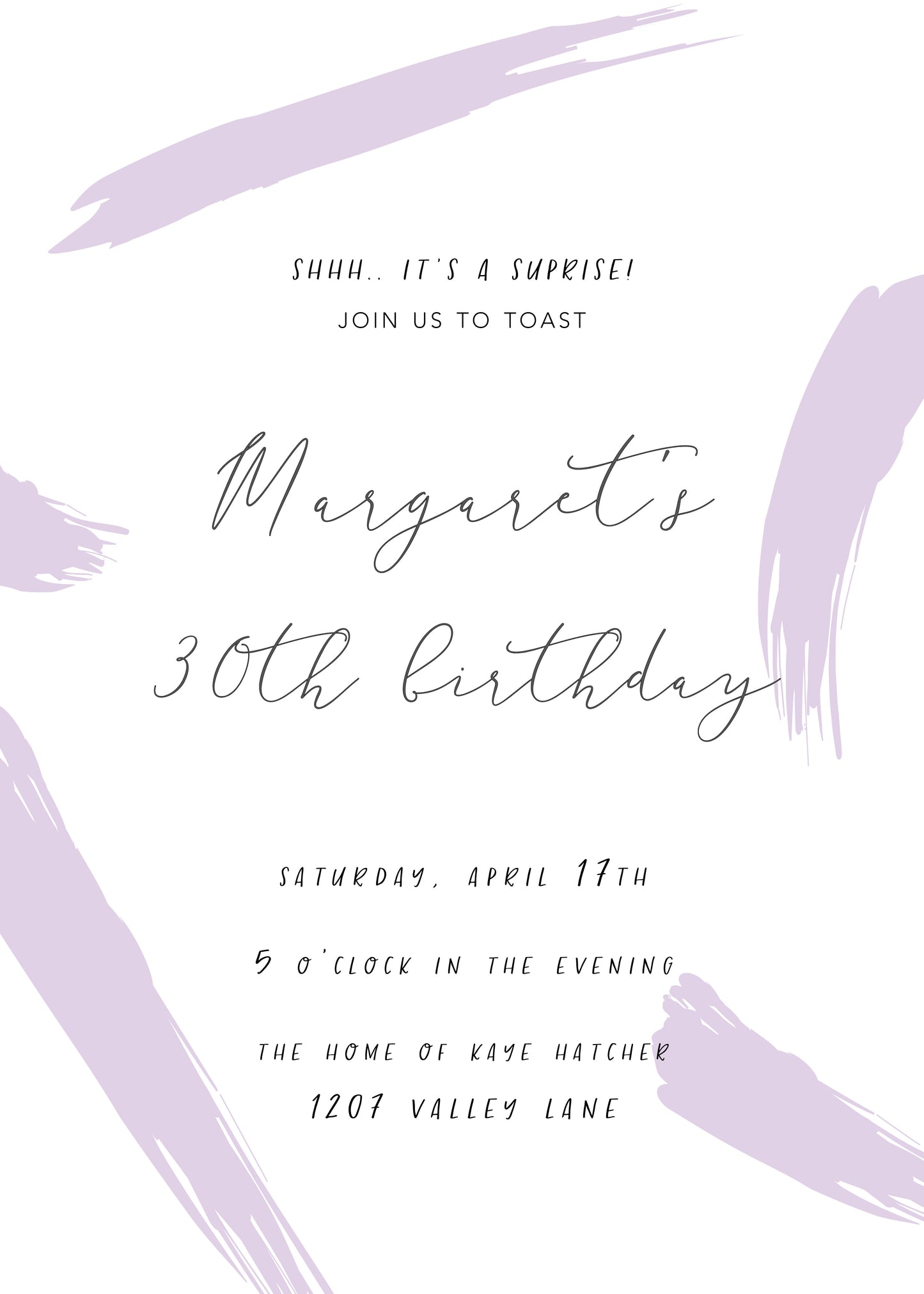 Brushstrokes Invitation